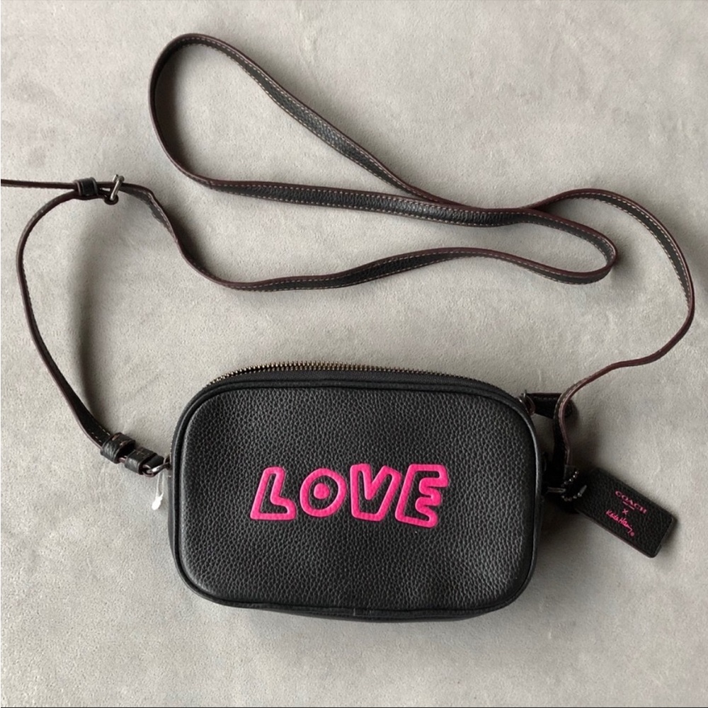 Coach x Keith Haring ~ Love Cross-Body Bag ~ Double Zipper